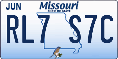 MO license plate RL7S7C