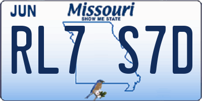 MO license plate RL7S7D