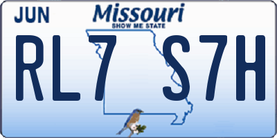 MO license plate RL7S7H