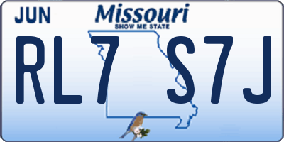 MO license plate RL7S7J