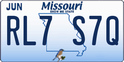 MO license plate RL7S7Q