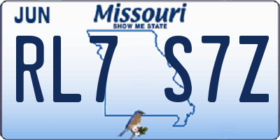 MO license plate RL7S7Z