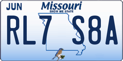 MO license plate RL7S8A