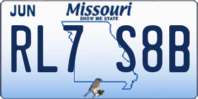 MO license plate RL7S8B