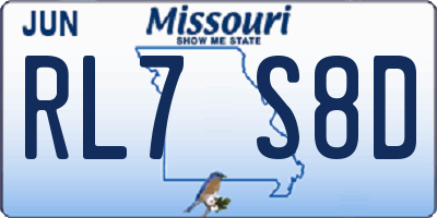 MO license plate RL7S8D