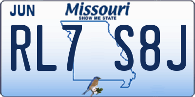 MO license plate RL7S8J