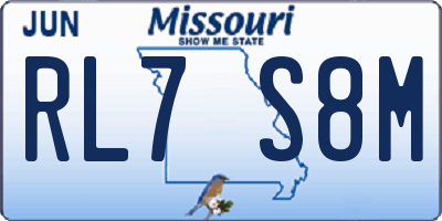 MO license plate RL7S8M
