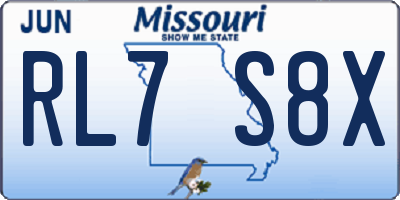 MO license plate RL7S8X