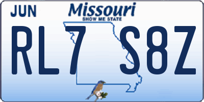MO license plate RL7S8Z
