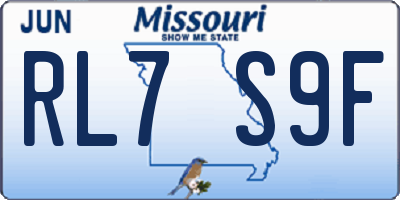 MO license plate RL7S9F