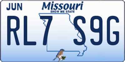 MO license plate RL7S9G