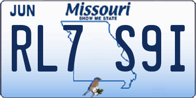 MO license plate RL7S9I