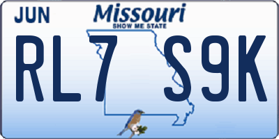 MO license plate RL7S9K
