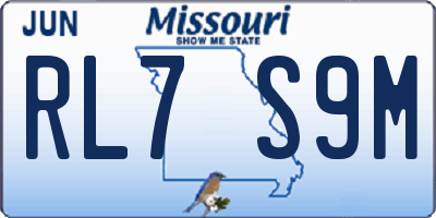 MO license plate RL7S9M
