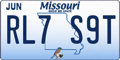 MO license plate RL7S9T
