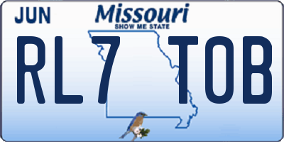 MO license plate RL7T0B