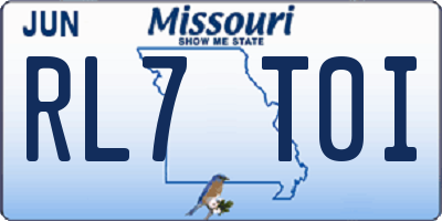 MO license plate RL7T0I