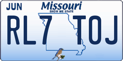 MO license plate RL7T0J