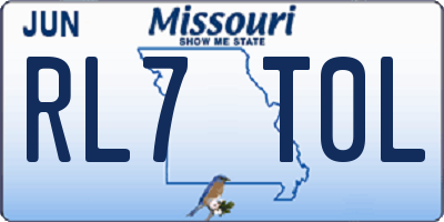 MO license plate RL7T0L