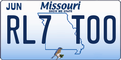 MO license plate RL7T0O