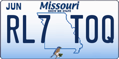 MO license plate RL7T0Q