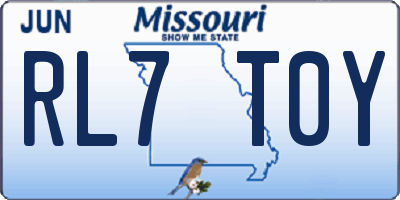 MO license plate RL7T0Y