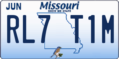 MO license plate RL7T1M