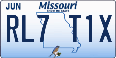 MO license plate RL7T1X