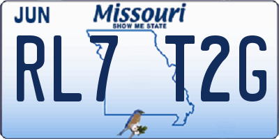 MO license plate RL7T2G