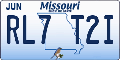 MO license plate RL7T2I
