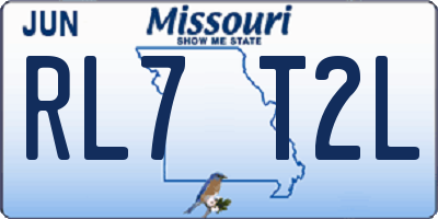MO license plate RL7T2L