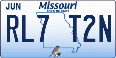 MO license plate RL7T2N