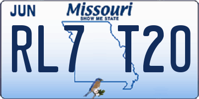 MO license plate RL7T2O