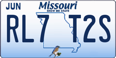 MO license plate RL7T2S
