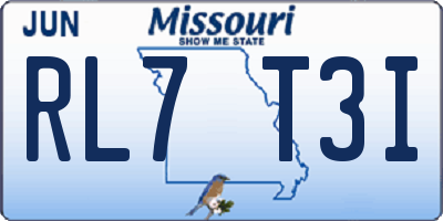 MO license plate RL7T3I