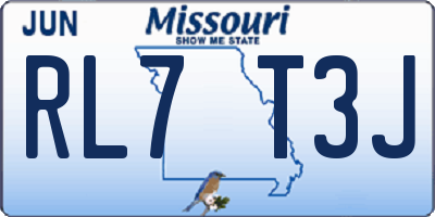 MO license plate RL7T3J