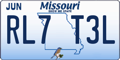 MO license plate RL7T3L