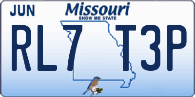 MO license plate RL7T3P