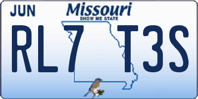 MO license plate RL7T3S