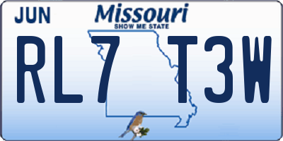 MO license plate RL7T3W