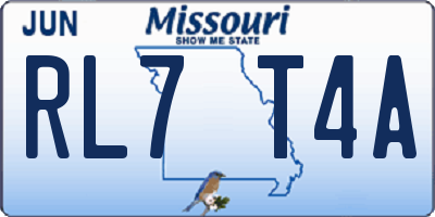 MO license plate RL7T4A