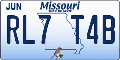 MO license plate RL7T4B