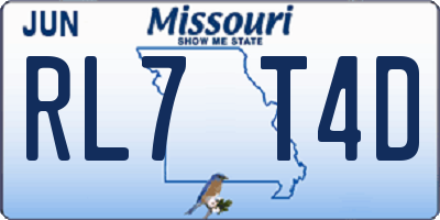 MO license plate RL7T4D