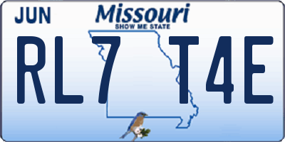 MO license plate RL7T4E