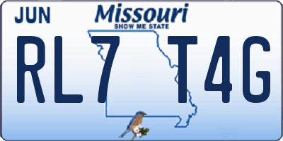 MO license plate RL7T4G