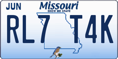 MO license plate RL7T4K
