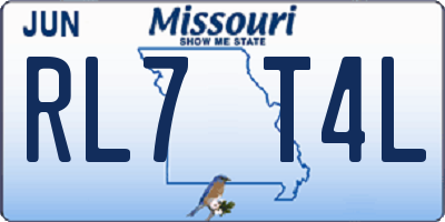 MO license plate RL7T4L