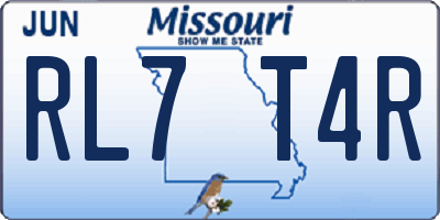 MO license plate RL7T4R