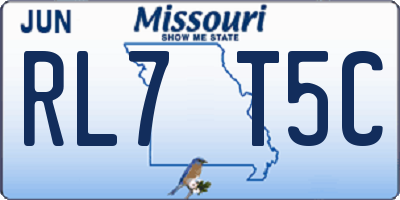 MO license plate RL7T5C