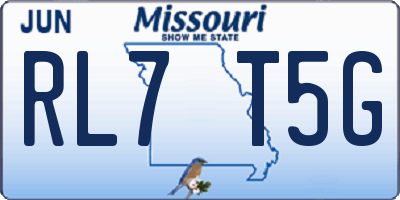 MO license plate RL7T5G